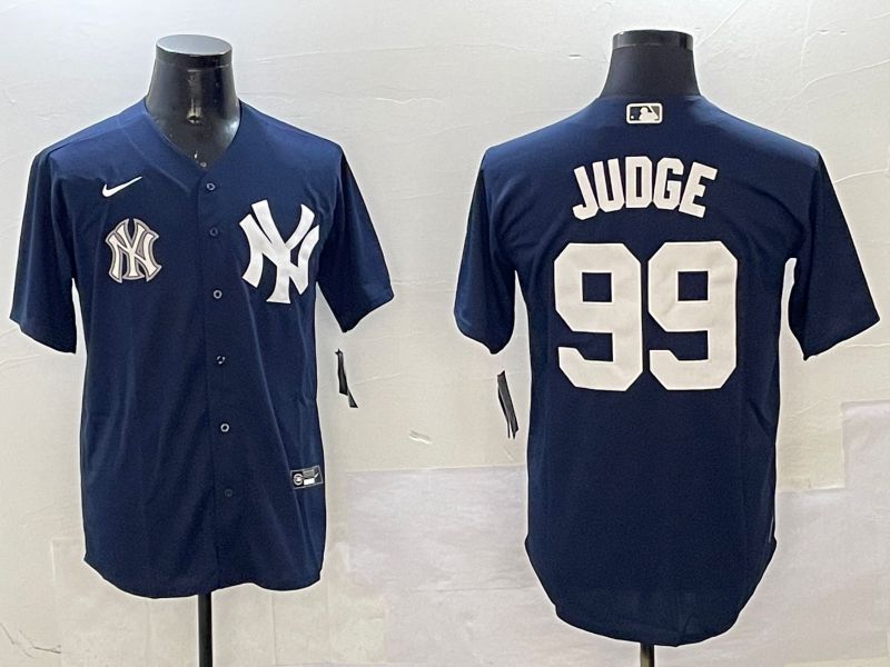 Men New York Yankees #99 Judge Drak Blue Game 2025 Nike MLB Jersey style 1